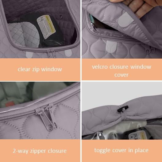 liuliuby Baby Car Seat Cover with Clear Window and Quilted Shell