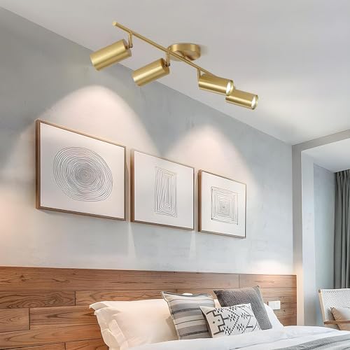 KCO 4-Light Gold LED Track Light Kit Brushed Brass