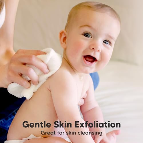 KeaBabies 6-Pack Bamboo Washcloths - 10x10 White