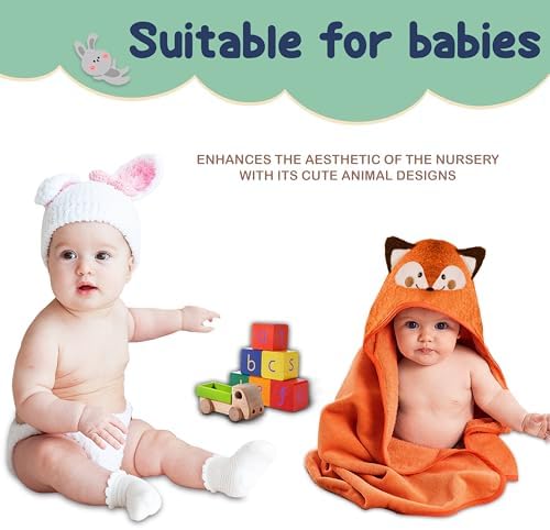 Mothers Choice Organic Baby Hooded Towel - 33x33 Inches Ultra Soft Absorbent