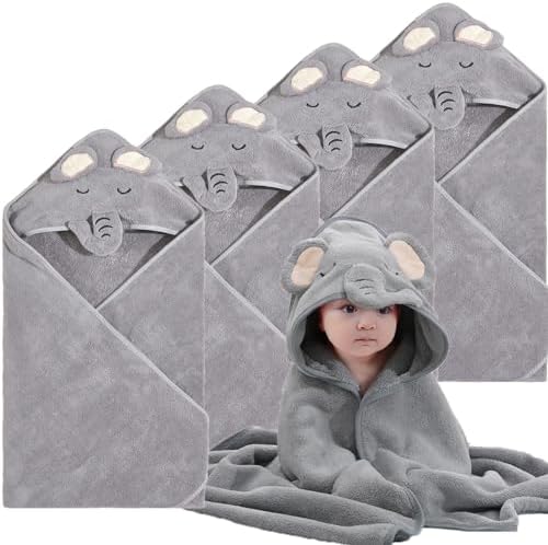 Kmilro Baby Hooded Towels 4 Pack Unisex