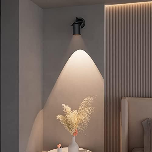 LiveMAX Adjustable Black Wall Lamp with Plug Pack of 2