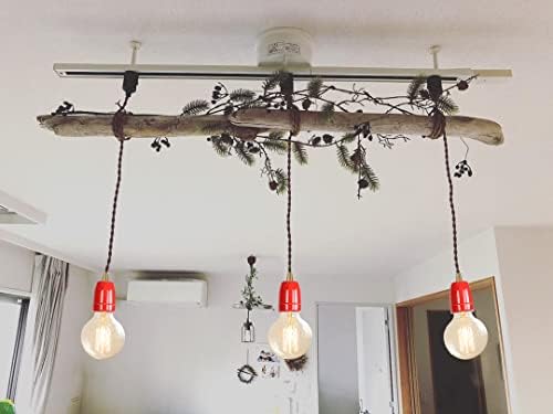 KAYYELAMP Red E26 Ceramic Base Track Pendant Light Set of Three