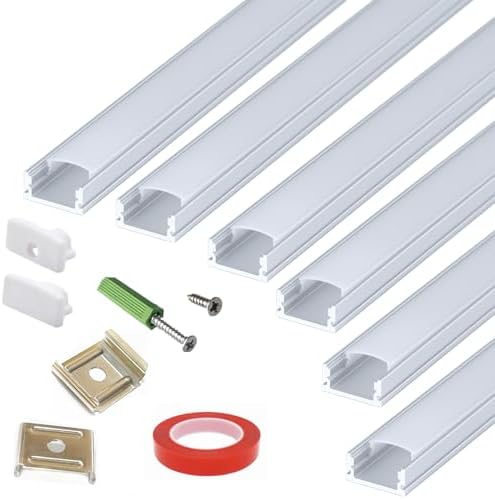 THMOOTHER LED Strip U Channel Diffuser 6-Pack