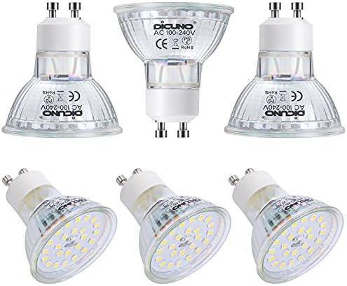 DiCUNO GU10 LED Light Bulbs 6 Pack 60W Halogen Replacement