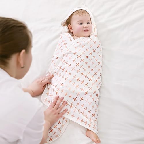 GRSSDER Baby Hooded Towel 2 Pack for Newborn