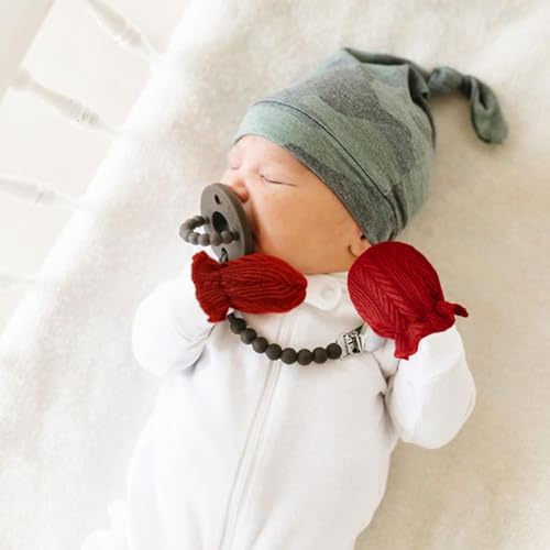 AQOKKA Newborn Receiving Blanket Set with Bow Hat Mittens