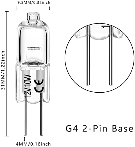EKSAVE 10W Halogen Bulbs G4 12V 12 Pack Dimmable