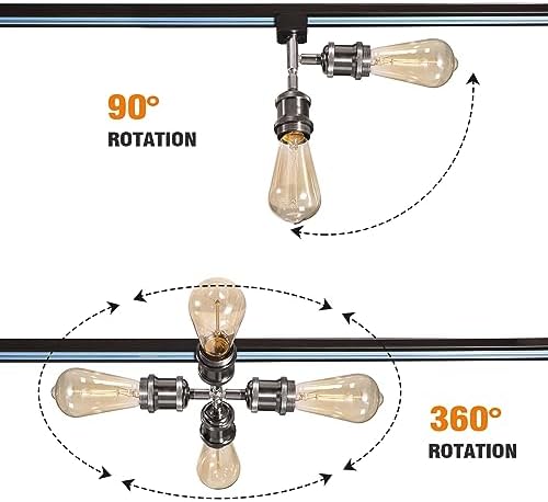 Hiiglxii E26 Track Light Heads Pack of 4 Pear Black