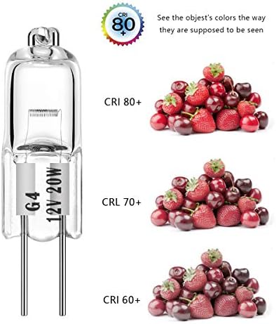 AHEVO 20W 12V Warm White G4 Bi-Pin Halogen Bulb 12 Pack