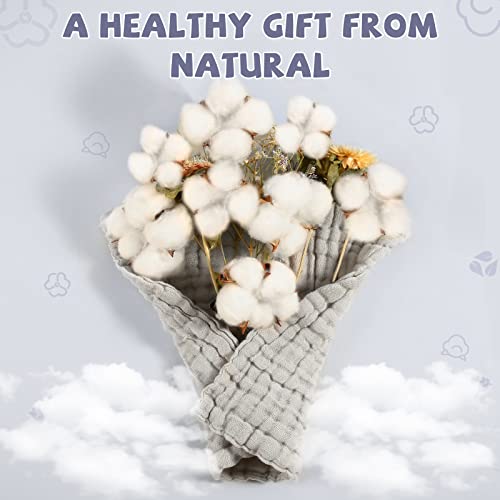 MUKIN Baby Washcloths - 6 Pack Soft Face Cloths for Newborn