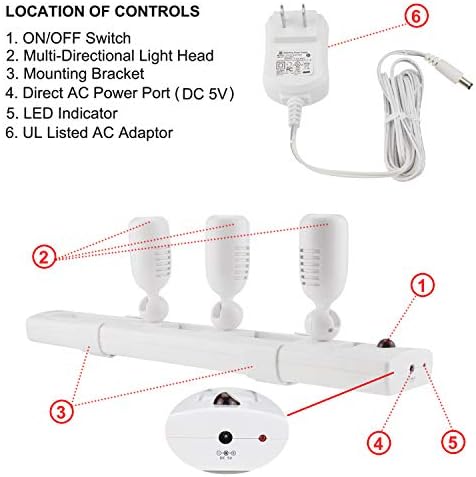 HONWELL Track Light with 3 Rotatable LED Heads