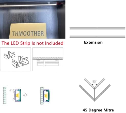 THMOOTHER LED Strip U Channel Diffuser 6-Pack