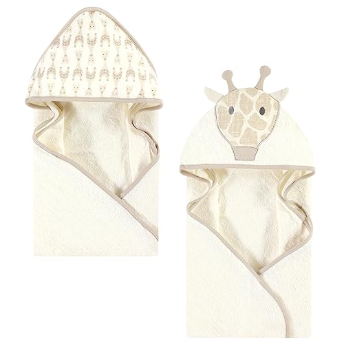 Hudson Baby Unisex Animal Face Hooded Towel Modern Giraffe One Size