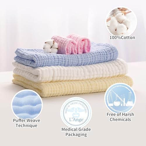 LAnge Muslin Hooded Baby Towel - 6 Layers 100 Cotton 315x315 in 1