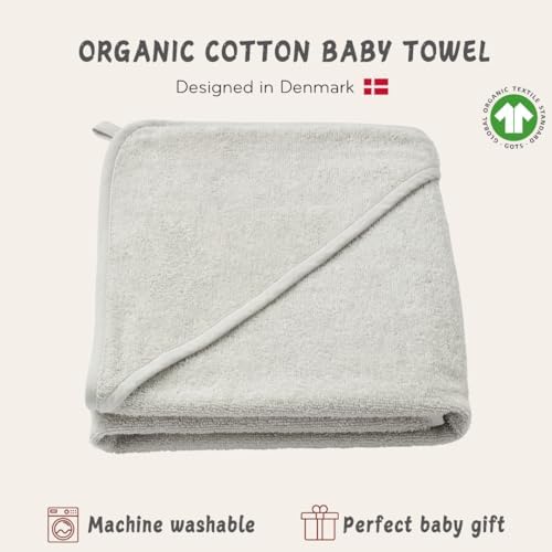 Huxie Baby Hooded Towel - Pearl Grey