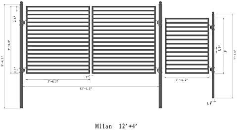 ALEKO 12 Ft Dual Swing Driveway Gate Set