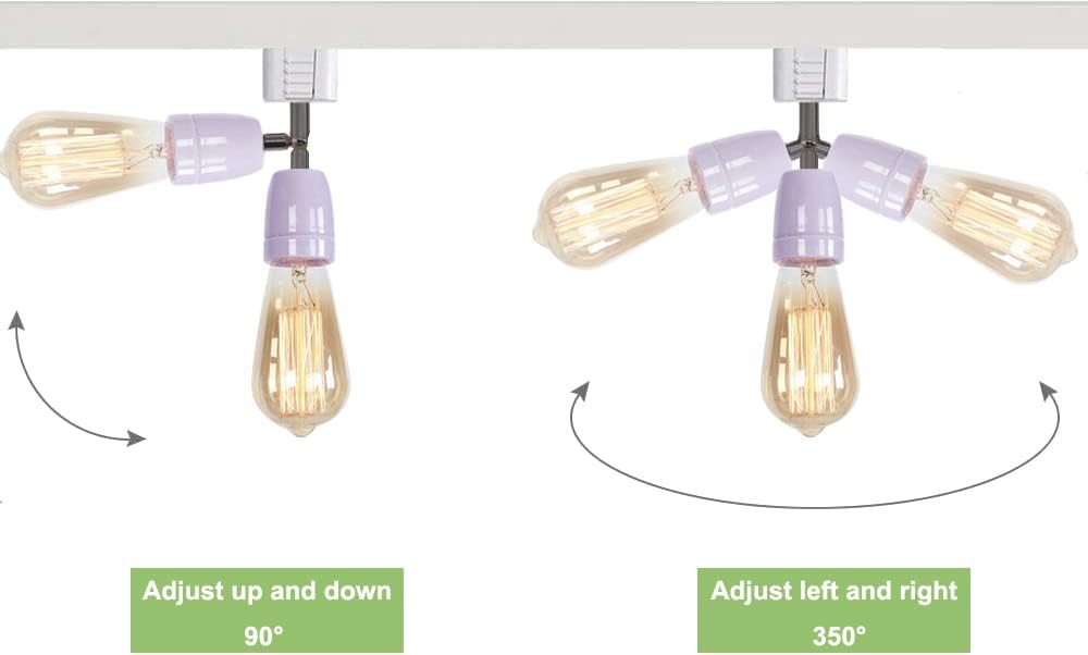 KAYYELAMP Single Circuit H Track Head Pendant Light Purple E26 Base
