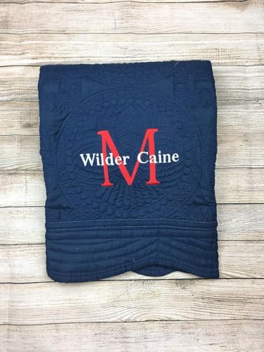 Personalized Baby Quilt with Monogram for Toddler or Baby Girl