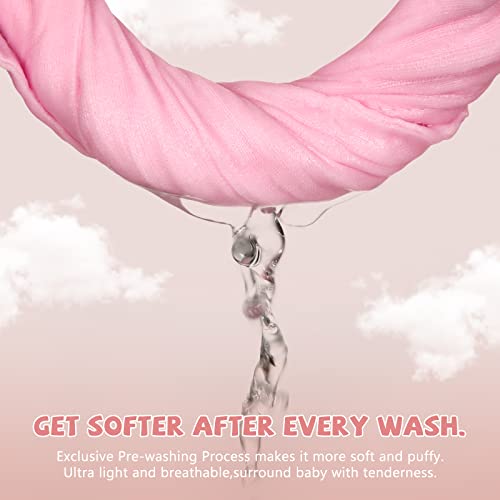 MUKIN Baby Washcloths and Burp Cloths 6 Pack 12x12 Inches Pink