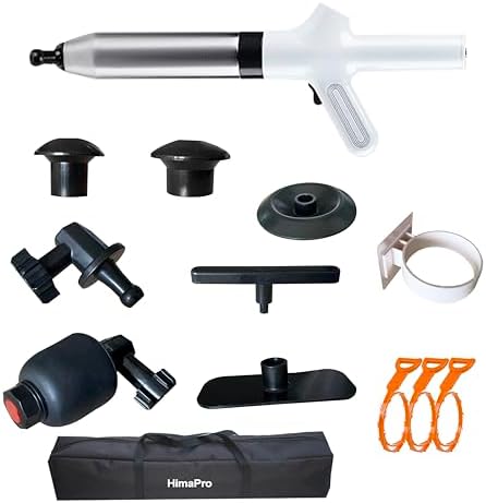 HimaPro High Pressure Toilet Plunger Air Drain Blaster Kit With White Handle