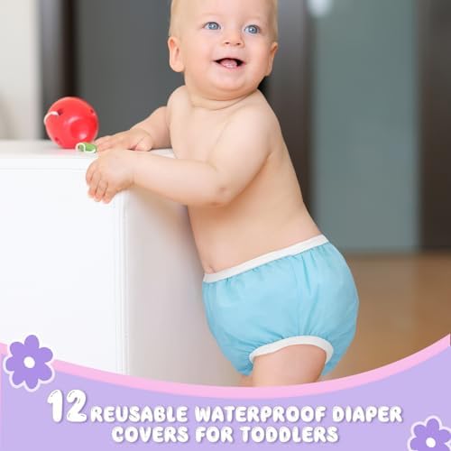 Funtery 12-Pack Waterproof Training Pants for Toddlers Reusable Diaper Covers Unisex