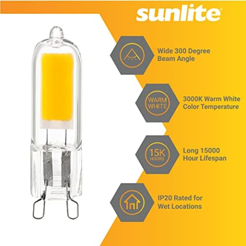 Sunlite 41192 LED G9 Bi-Pin Light Bulb 2W 6 Pack
