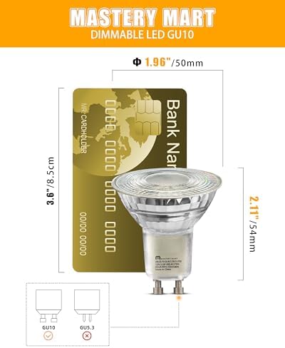 MASTERY MART 36 Pack Dimmable GU10 LED Bulbs