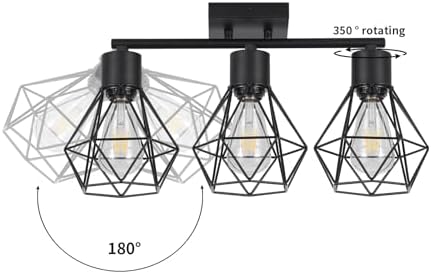 SEEBLEN 3 Light Track Ceiling Light Kit Black