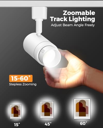 TuyuBEE 12W Dimmable LED Track Light Heads - 12 Pack White 3000K