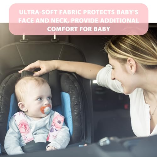 SWESEN Pink Floral Car Seat Strap Cover for Babies