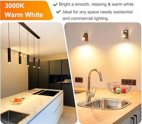 Ivyemons GU10 LED Dimmable Bulb 7W 3000K Warm White Flicker-Free