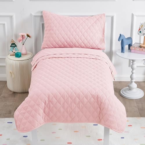 Wowelife Toddler Girl Bedding Set Light Pink
