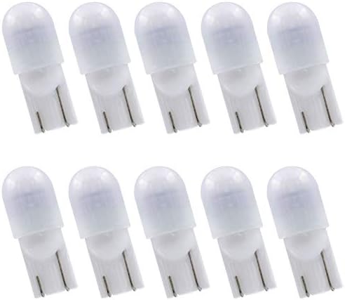 Noobibaba T10 Wedge Base LED Bulb 12V 1W 10-Pack Warm White 2700K