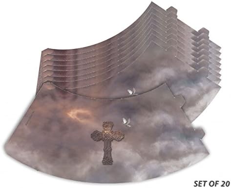 Royal Designs Cross and Dove Vellum Tea Light Lampshade Set of 20 1