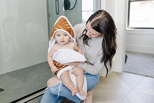 Mebie Baby Muslin Hooded Towel Mustard Mudcloth