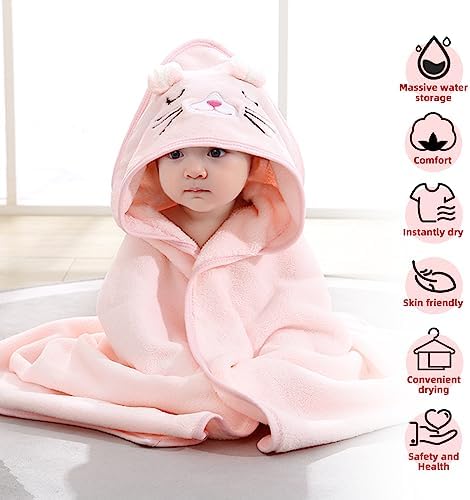 kmilro Baby Hooded Towel 4-Pack Soft Absorbent