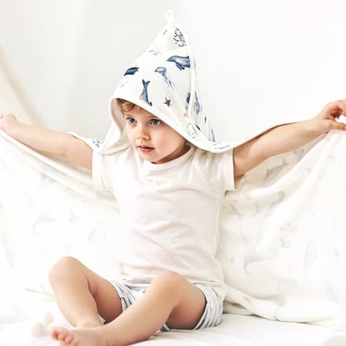 GRSSDER Baby Hooded Towel 2 Pack for Newborns and Toddlers