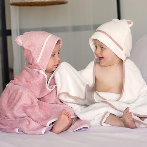 Warm Cuddles Premium Bamboo Hooded Baby Towel - White