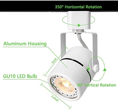 10W H Track Lighting Heads Dimmable LED for Accent Lighting 16Pack