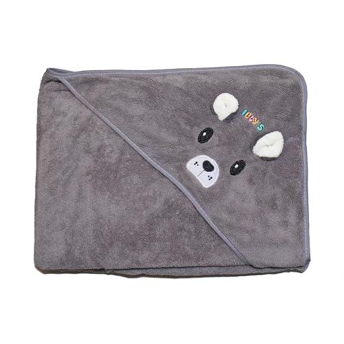 Iolys Hooded Baby Bath Towel 41x41 Large Grey