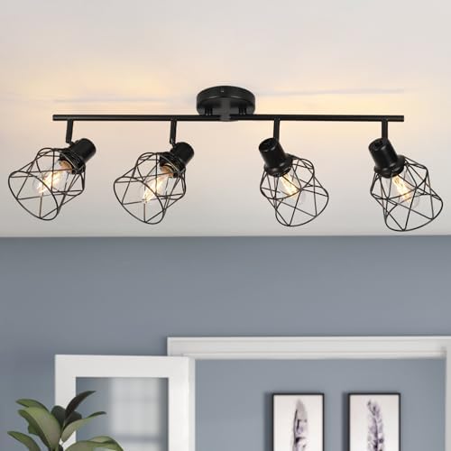 WILON 4-Light Track Ceiling Spot Light with Rotatable Arms and Industrial Design