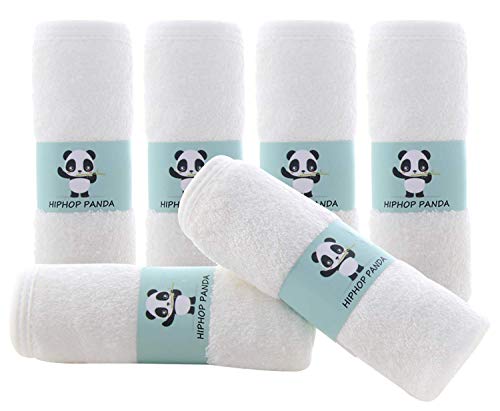 HIPHOP PANDA 2 Layer Bamboo Rayon Baby Washcloths 6 Pack