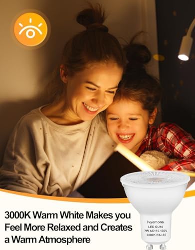 Ivyemons GU10 LED Dimmable Bulb 7W 3000K Warm White Flicker-Free