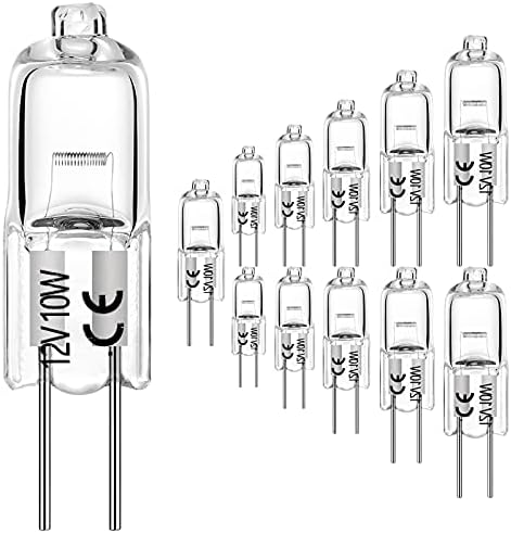 EKSAVE 10W Halogen Bulbs G4 12V 12 Pack Dimmable