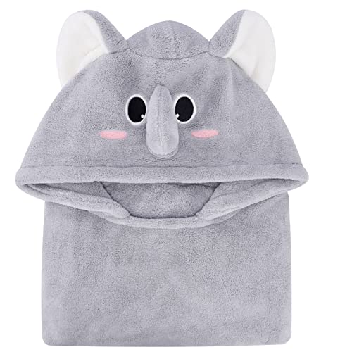 Bebamour Baby Bath Towel Set with Grey Elephant Design