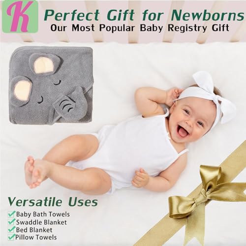 Kmilro Baby Hooded Towels 4 Pack Unisex