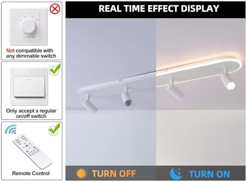 Jaycomey 433in Dimmable LED Ceiling Light with Remote Control White