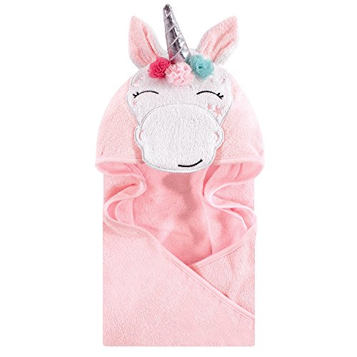 Hudson Baby Unisex Cotton Animal Hooded Towel - unicorn