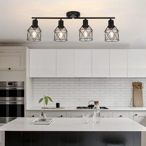 WILON 4-Light Track Ceiling Spot Light with Rotatable Arms and Industrial Design